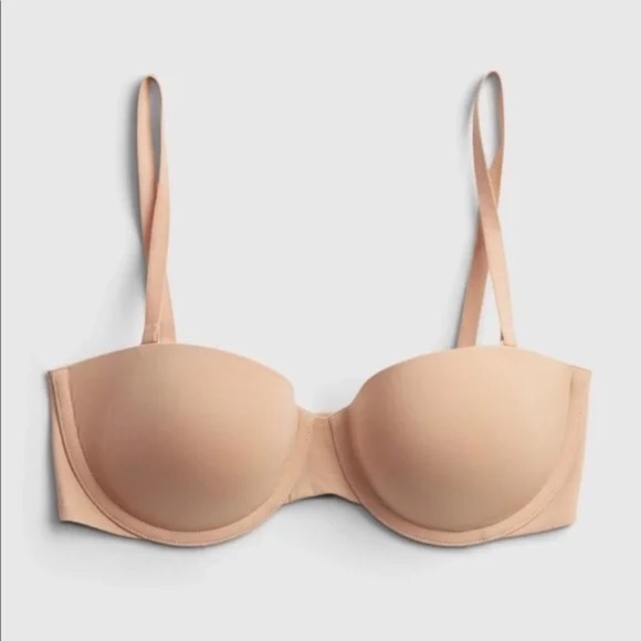 GapBody T-Shirt Multi-Way Strapless Underwire Bra - 36C - Beige Nude - Spotless - Picture 9 of 9